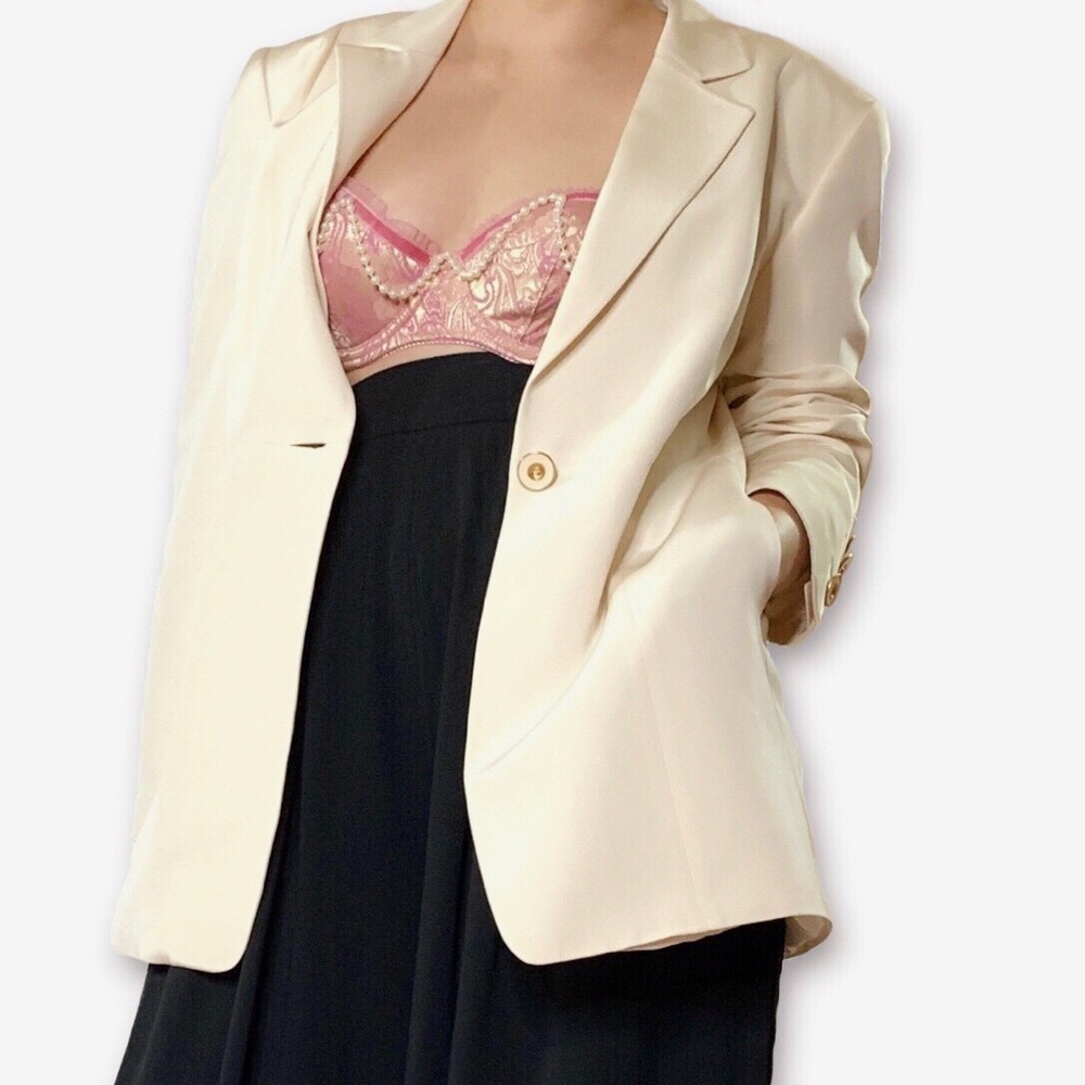 Louis Feraud Vintage 100% Silk Blazer Size 4 Jacket Luxury Chic